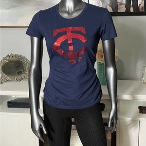 MLB Minnesota Twins Baseball Navy Short Sleeve T-Shirt Size S